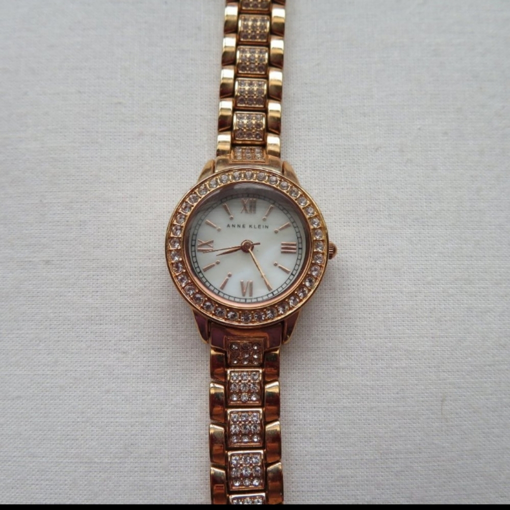 Anne Klein Rose Gold and Crystal Watch AK 1492